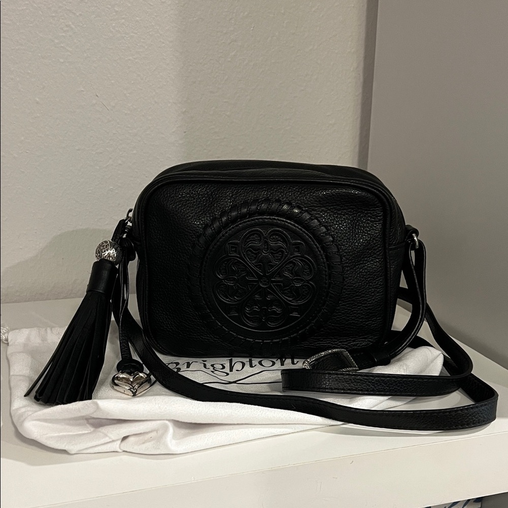 Black Leather  BRIGHTON Crossbody bag